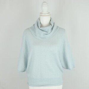 Pilcro Women's XXS Blue Wool Blend Cowlneck Short Sleeve Sweater